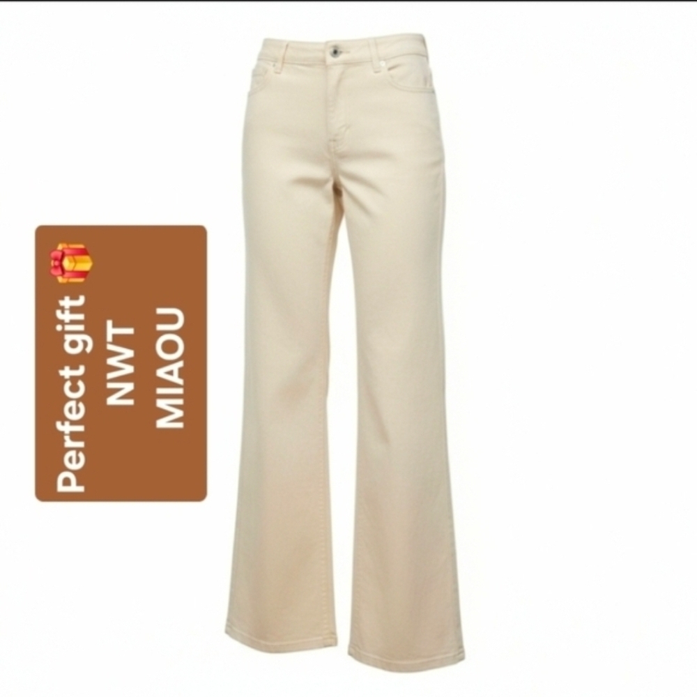 NWT Miaou Atlas Wide Leg Pants in Creme - Size Medium